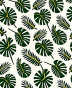 Vibrant Green Tropical Leaf Scatter Rug