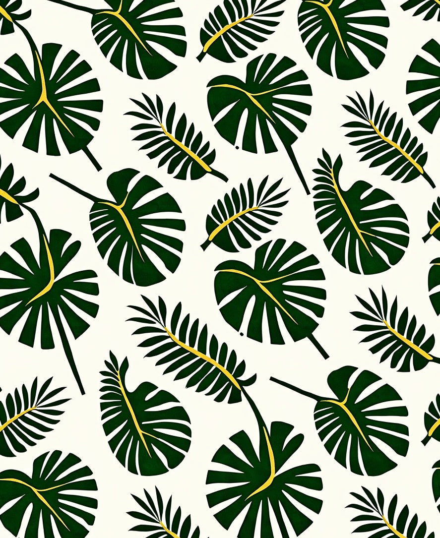 Vibrant Green Tropical Leaf Scatter Rug