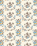 Cream Blue Orange Abstract Swirls Rug