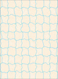 Cream Aqua Interlocking Leaves Rug