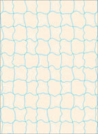 Cream Aqua Interlocking Leaves Rug