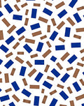 Deep Blue Brown Rectangular Collage Rug