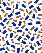 Deep Blue Brown Rectangular Collage Rug