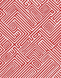 Fiery Red Abstract Labyrinth Lines Rug