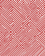 Fiery Red Abstract Labyrinth Lines Rug