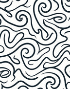 Midnight Swirls Abstract Organic Rug