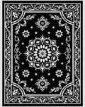 Black and White Floral Mandala Medallion Rug