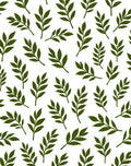 Dark Green Leafy Branch Pattern Rug