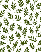 Dark Green Leafy Branch Pattern Rug
