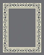 Cream and Charcoal Intertwined Border Rug