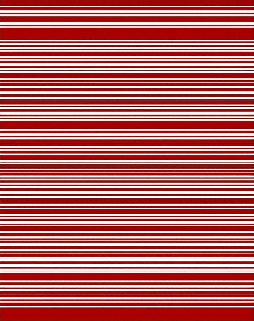 Bold Red White Linear Stripe Accent Rug
