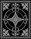 Ornate Black White Starburst Medallion Rug