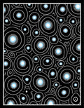 Black and White Cyan Circles Rug