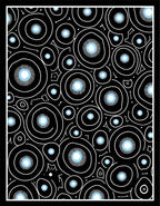 Black and White Cyan Circles Rug