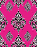 Bold Magenta Damask Element Rug