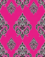 Bold Magenta Damask Element Rug
