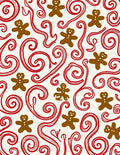 Brown Gingerbread Swirls Red Rug