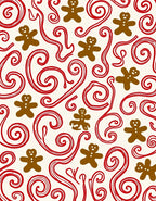 Brown Gingerbread Swirls Red Rug