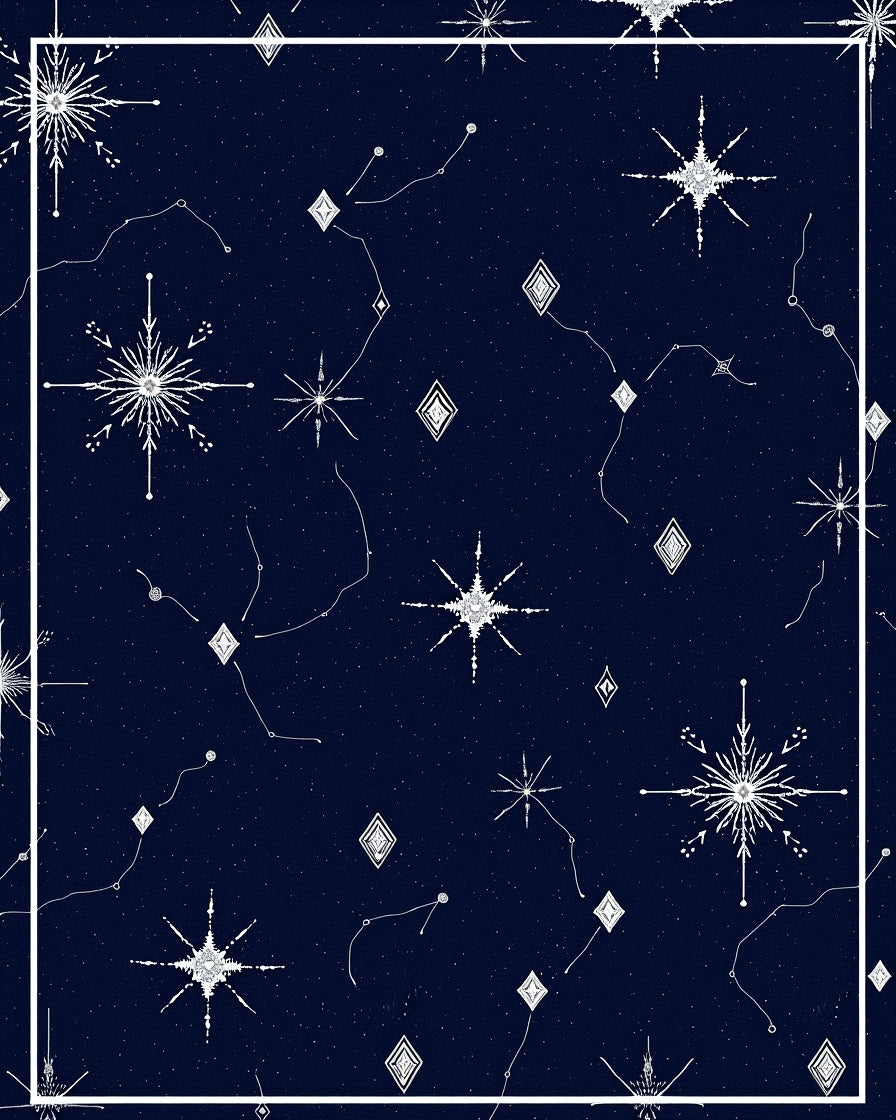 Celestial Night Sky Starburst Diamonds Rug