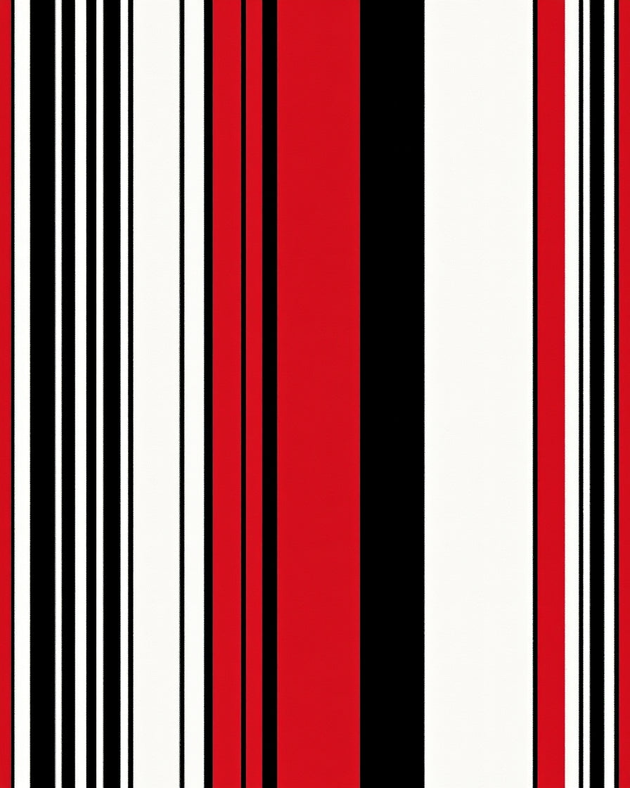 Bold Red Stripe Grid Rug