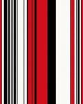 Bold Red Stripe Grid Rug