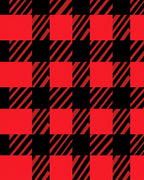 Classic Red Black Buffalo Check Squares Rug