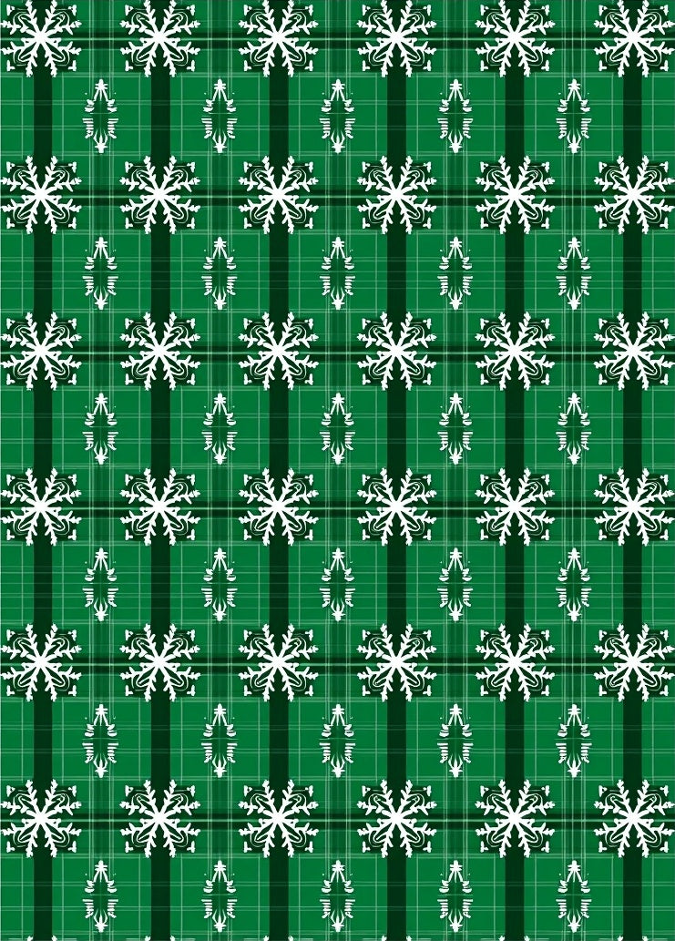 Green Tartan Snowflake Charm Rug