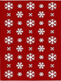Winter Red Snowflake Cluster Rug