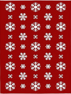 Winter Red Snowflake Cluster Rug