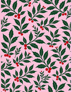 Pink Holly Berry Botanical Rug