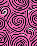 Bold Pink Black Swirl Abstract Rug