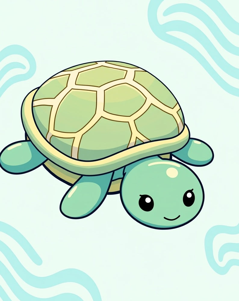 Cute Sea Turtle Wave Rug