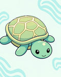 Cute Sea Turtle Wave Rug