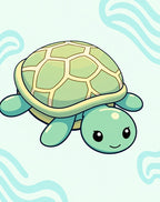 Cute Sea Turtle Wave Rug