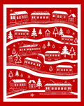 Vintage Red Streetcar Holiday Collection Rug