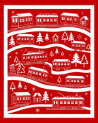 Vintage Red Streetcar Holiday Collection Rug