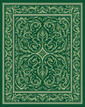 Vibrant Emerald Vintage Floral Scroll Rug