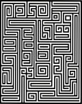 Black and White Geometric Maze Rug