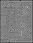 Black and White Geometric Maze Rug