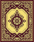 Maroon Golden Center Medallion Arch Rug