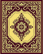 Maroon Golden Center Medallion Arch Rug