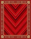 Crimson Gold Chevron Border Rug