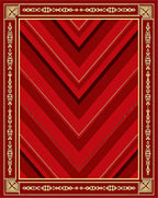 Crimson Gold Chevron Border Rug