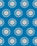 Classic Blue White Snowflake Repeat Rug