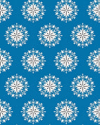 Classic Blue White Snowflake Repeat Rug