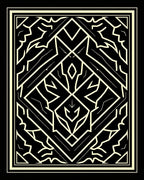 Geometric Golden Art Deco Diamond Rug