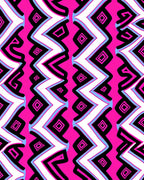 Vibrant Pink Zigzag Diamond Stripe Rug