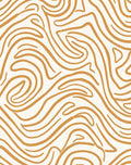 Golden Abstract Swirl Composition Rug