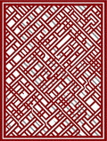 Modern Red Geometric Interlocking Lines Rug