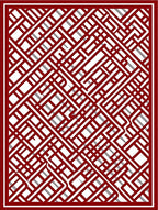 Modern Red Geometric Interlocking Lines Rug